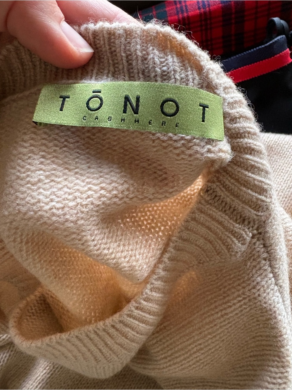 100% Cashmere Minimalist Tan Knit Dress TONOT M - Picture 8 of 9